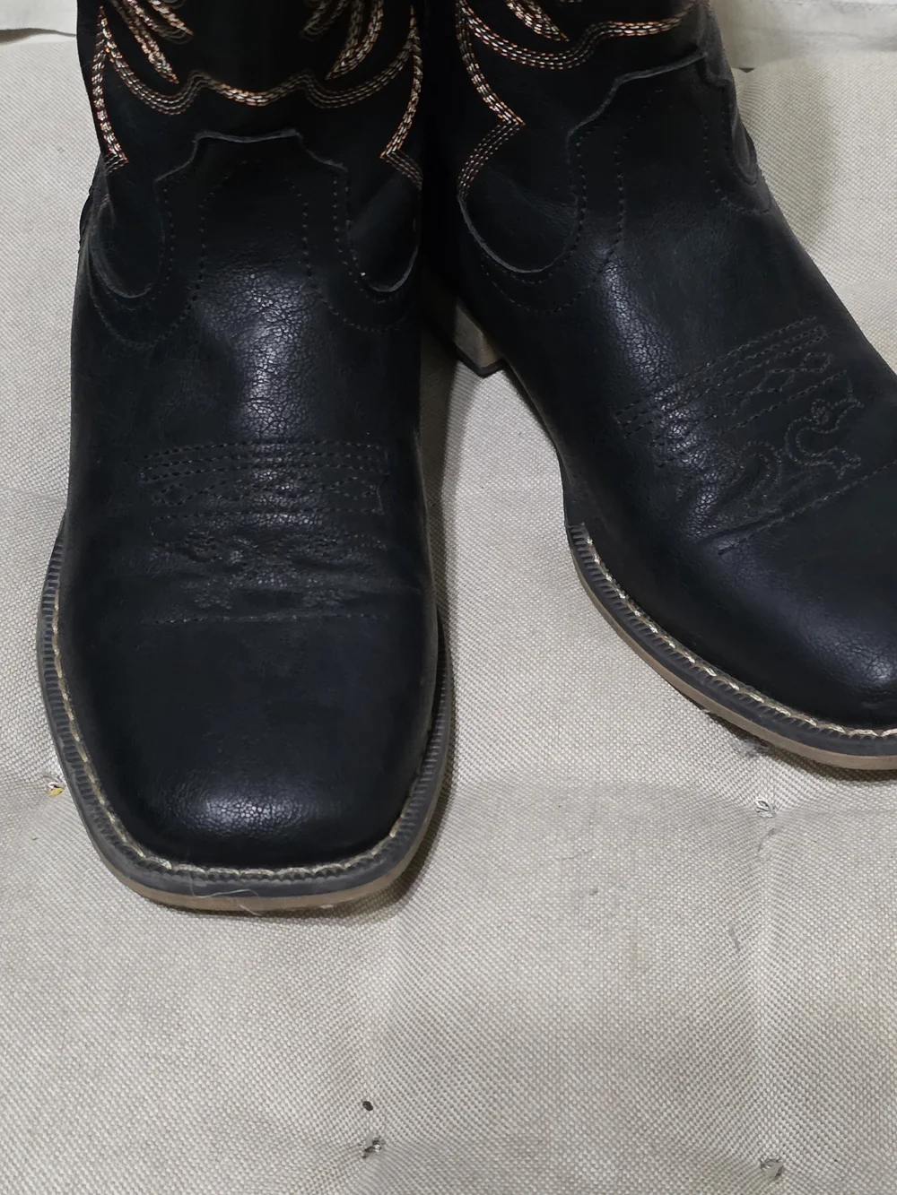 Black Kids Cowboy Boots - Youth Western Riding Boots Used Size 5